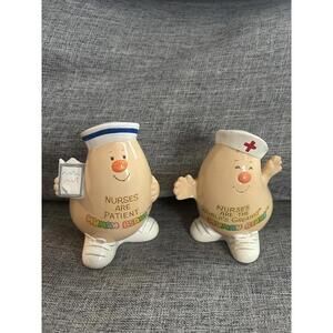 Enesco Human Beans Figures Nurse Beans Kind And Patient 1981 Vintage